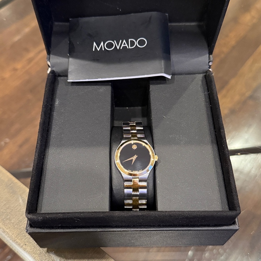 Movado Two-Tone Gold and Silver Museum Watch EUC